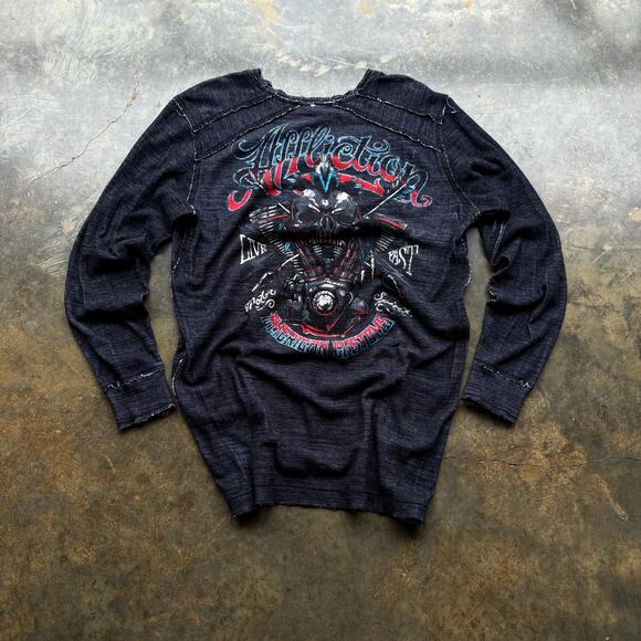 Crazy Y2K Opium Affliction Grail Grunge Reversible‎ Shirt - Picture 2 of 4